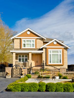 Luxury house at sunny day in Vancouver, Canada.